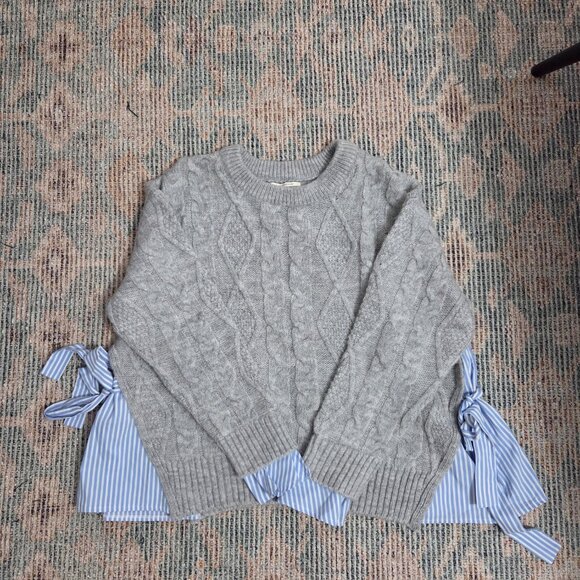 Anthropologie Cable Twofer Tie Sweater - Picture 4 of 9